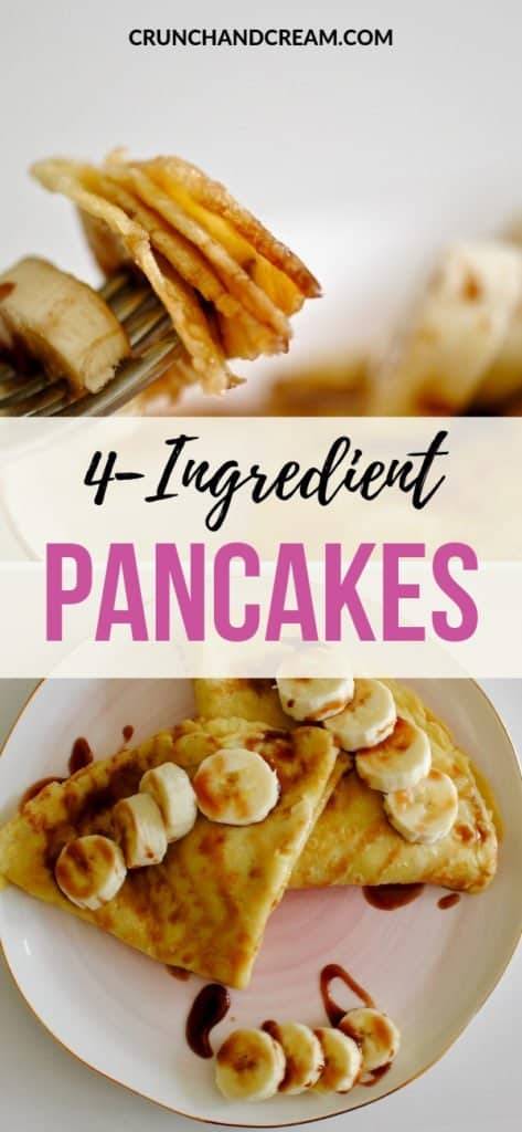 These lactose-free pancakes are dairy-free and super quick and easy to make! They only need 4 common ingredients and make a perfect weekend breakfast or brunch.