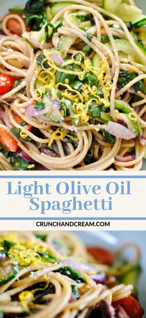 A delicious light Spring/Summer lunch with plenty of veggies, olive oil and parmesan. It's quick, easy and delicious.
