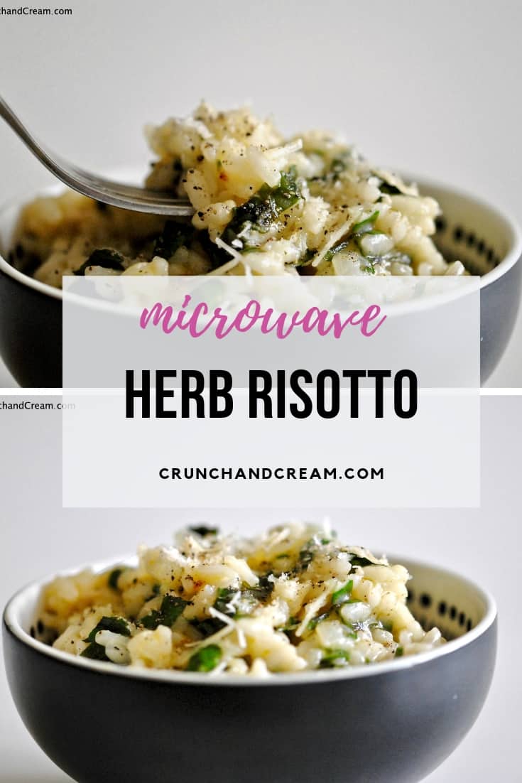 Microwave Risotto with Fresh Herbs for One Crunch & Cream