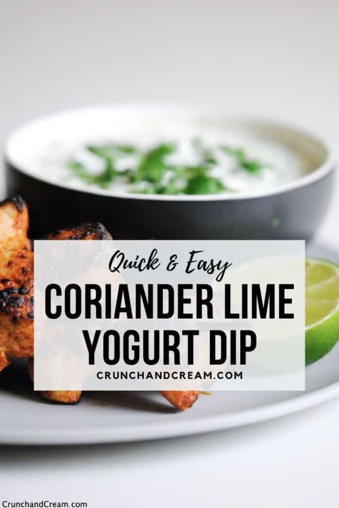 This coriander lime yogurt dipping sauce is perfect with tortilla chips, spicy chicken or even just raw veggie sticks. It's quick, cheap, easy, simple and full of flavour! It works best as a Mexican dip or Indian dip.