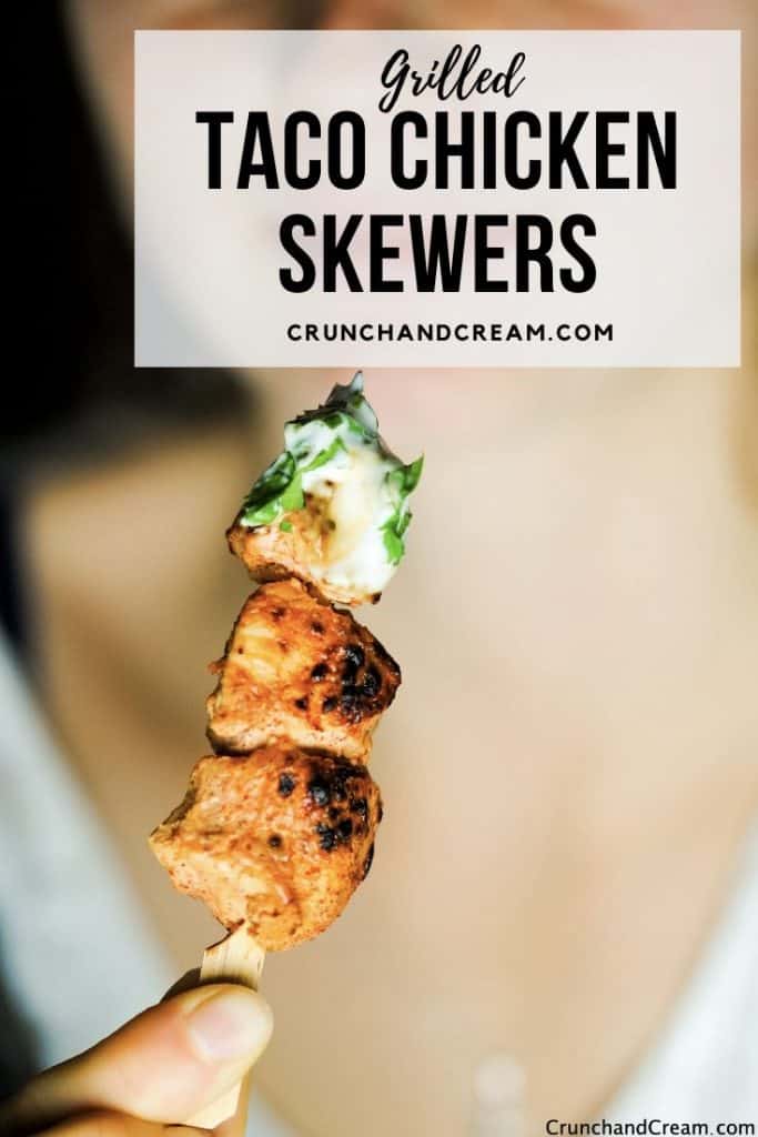 These grilled taco chicken skewers are spicy, tender and juicy - get perfectly cooked chicken every time with this little marinade hack! Plus, taco spice chicken is cheap and easy to make - only a handful of common ingredients required!