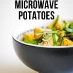 These cheesy microwave potatoes with garlic and herbs are one of my favourite side dishes! They take just minutes to make with minimal prep, yet they always turn out delicious!