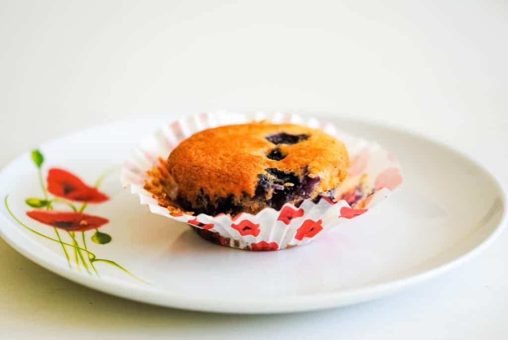 blueberry cupcake on a plate