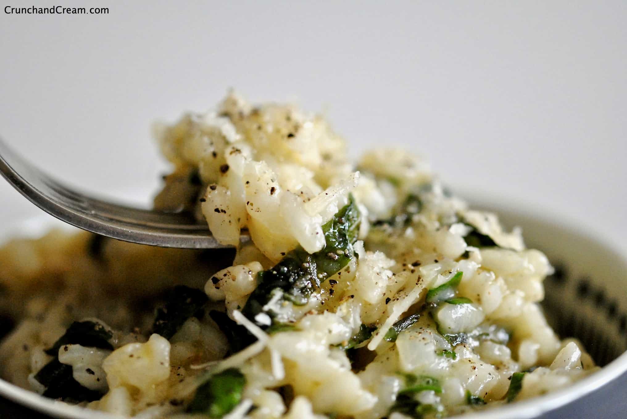 Microwave Risotto with Fresh Herbs for One Crunch & Cream
