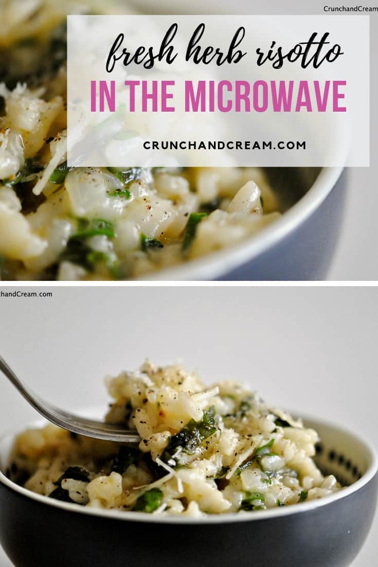 Microwave Risotto with Fresh Herbs for One - Crunch & Cream