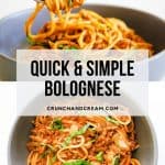 quick bolognese pin image