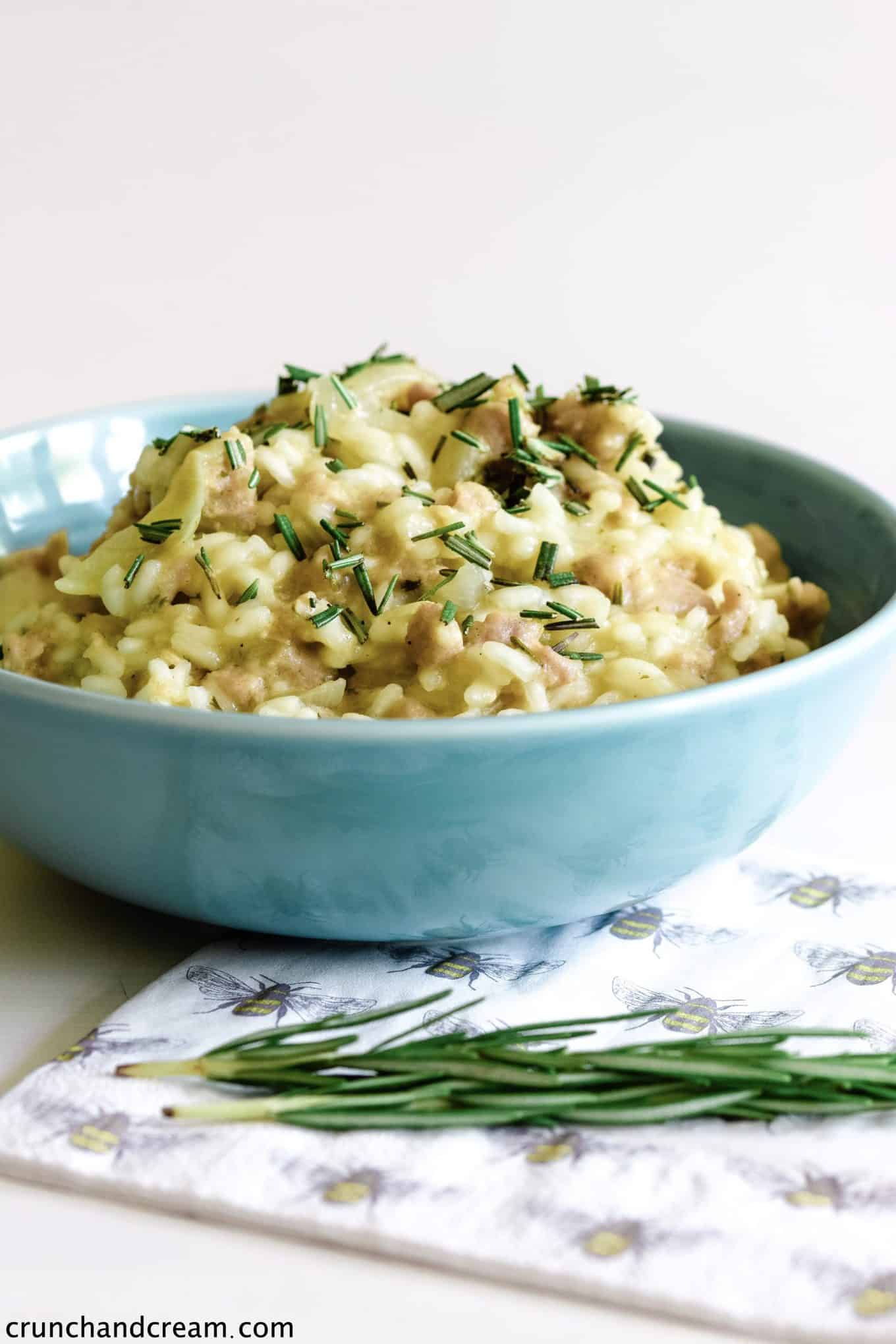 Creamy Sausage & Rosemary Risotto - Crunch & Cream