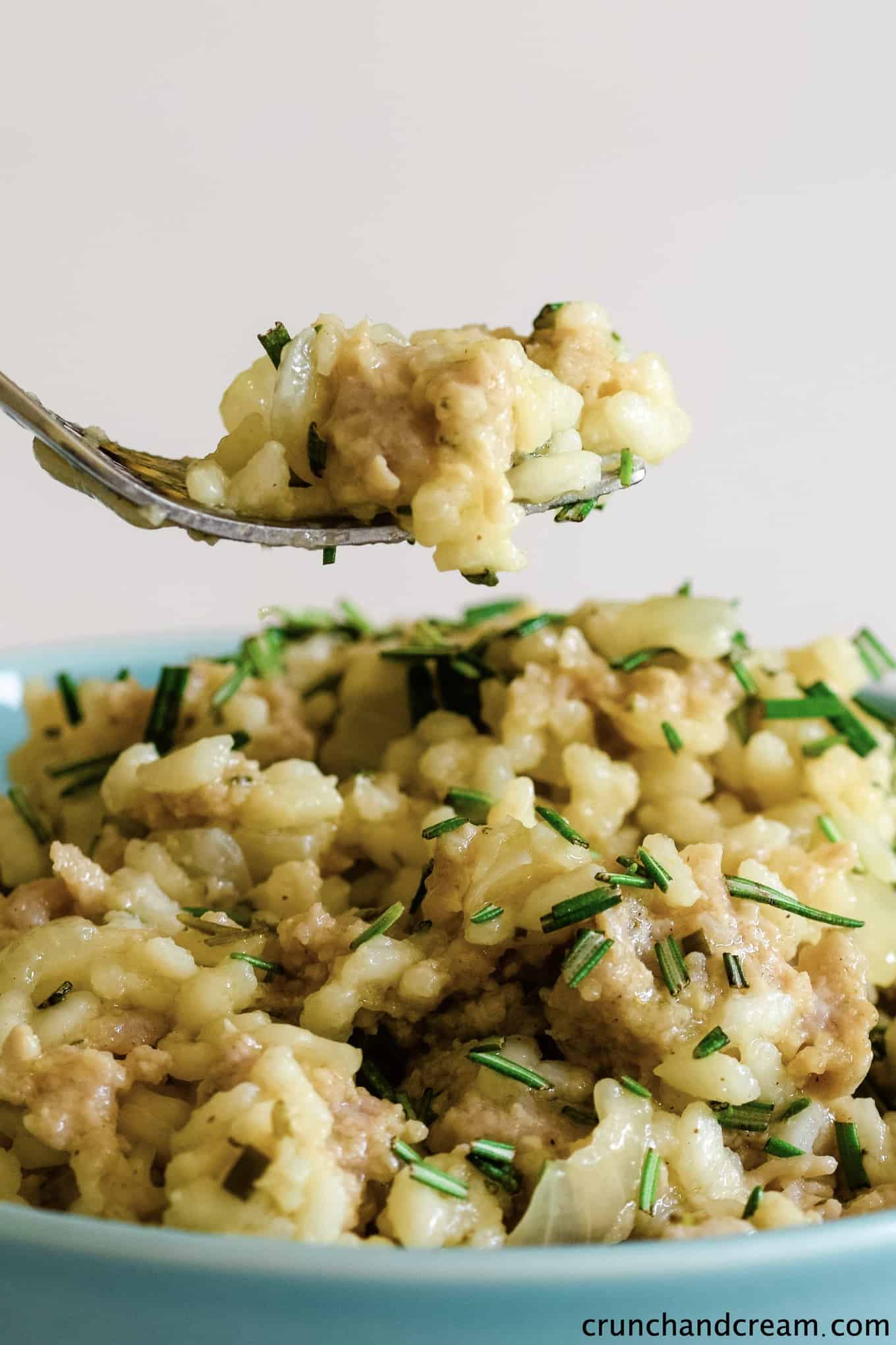 Creamy Sausage & Rosemary Risotto - Crunch & Cream